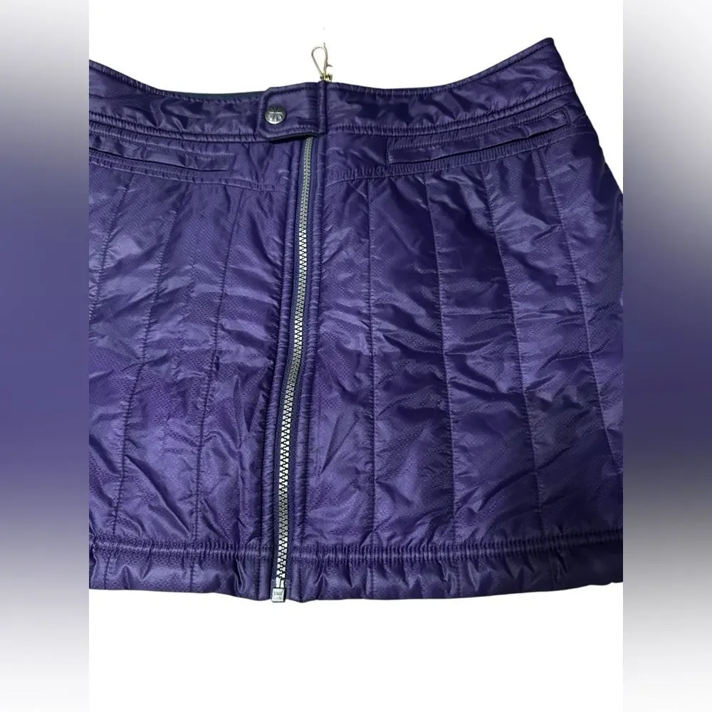 Athleta Insulated Quilted Mini Skirt Women’s Size 8 Purple Zip Front Active